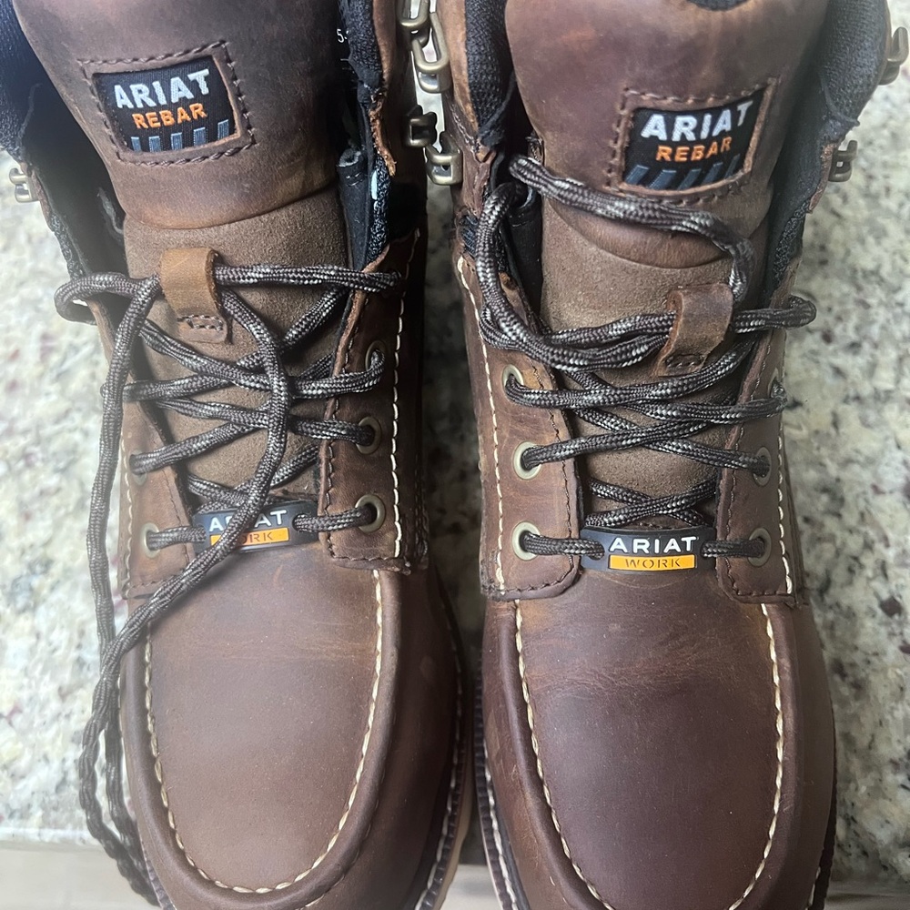 Ariat Brown Leather Work Boots with Sturdy Construction